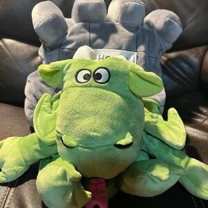 Green Dragon and Castle Happy Nappers pillow stuffed animal